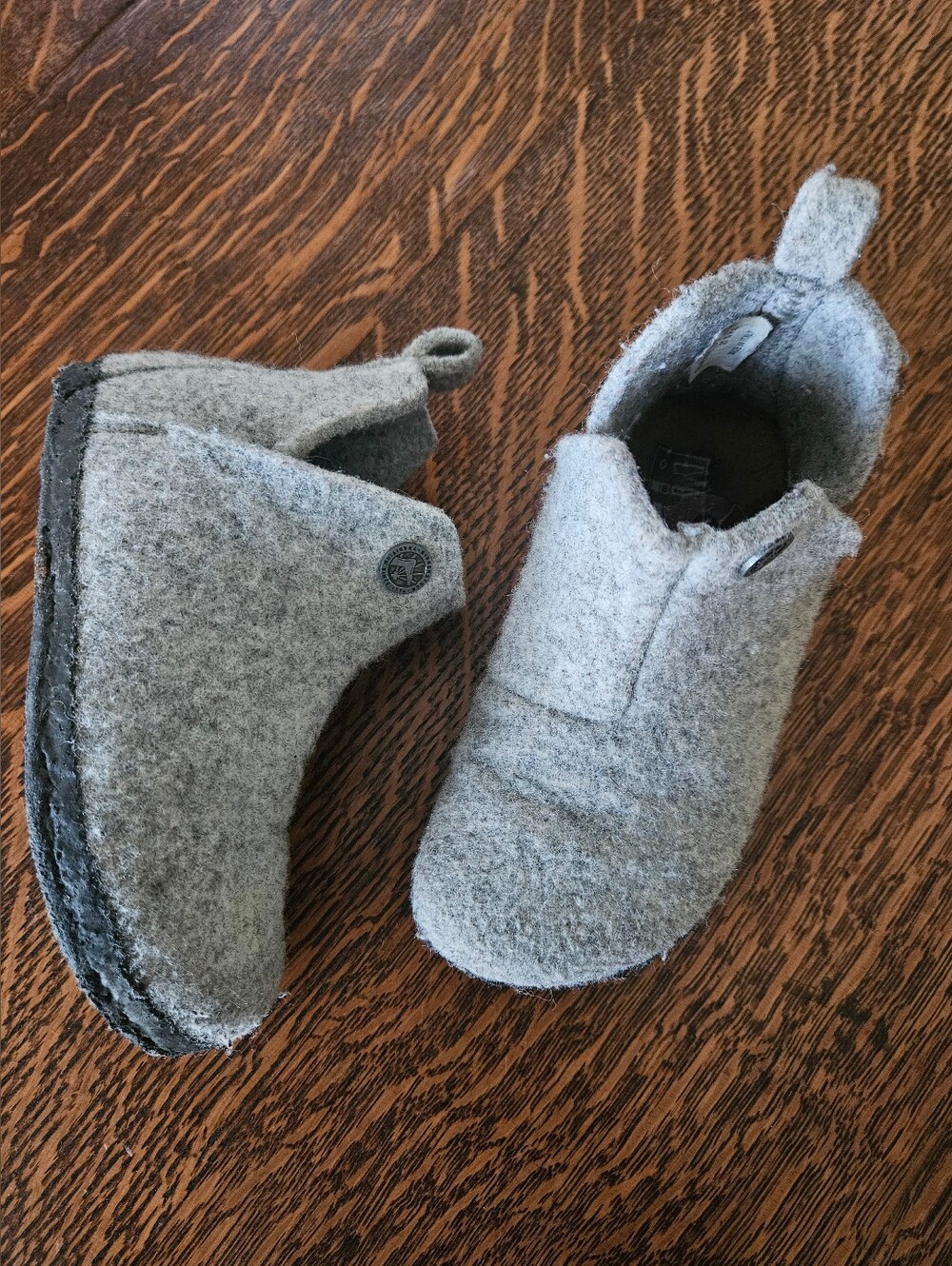 Birkenstock Kids Gray Wool Booties Unisex EU 26 US 8 Made in Italy